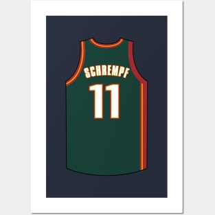 Detlef Schrempf Seattle Supersonics Jersey Qiangy Posters and Art